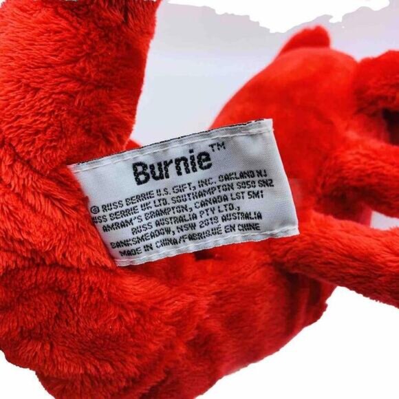 Russ Berrie Burnie The Red Lobster Plush & Beans 8inchLil Peepers Stuffed Toy - Picture 6 of 9